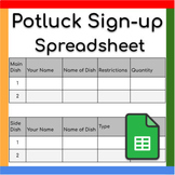 Google Sheets ™︱Digital Potluck Sign-up Template