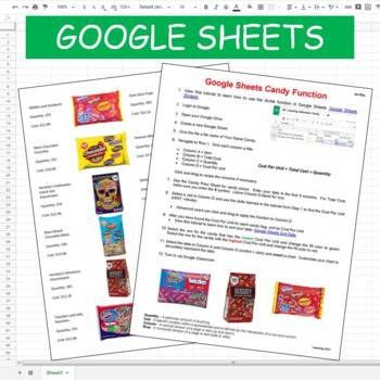 Preview of Google Sheets Candy Functions Spreadsheet Graph Google Classroom
