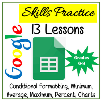 Preview of Google Sheets Lessons - Intermediate Skills Practice