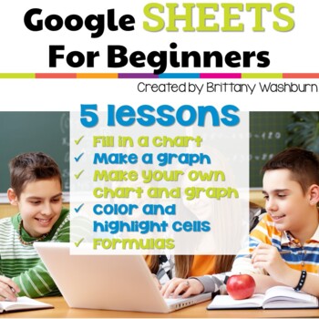 Preview of Google Sheets Lessons for Beginners Elementary Spreadsheet Technology Activities