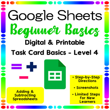 Preview of Google Sheets Lessons for Beginners | Google Sheets Adding & Subtracting Lessons