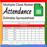 Google Sheets ™︱Multiple Class or Group Attendance Sign-in