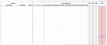 Preview of Google Sheets NYS Algebra 1 Regents Auto-Scale Scoring