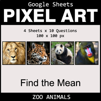 Preview of Google Sheets Pixel Art Math - Find the Mean