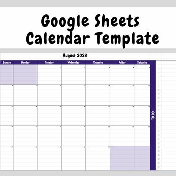 Preview of Google Sheets Planning Calendar Template (23-24)