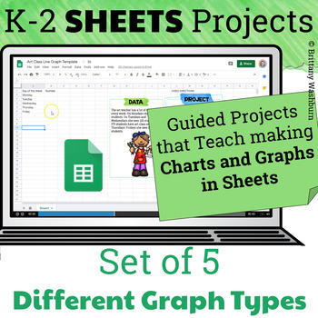 Preview of Google Sheets Projects for Grades K-2: 5 Types of Graphs