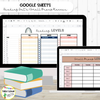 Preview of Google Sheets Reading Data Tracker & Small Group Planner