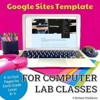 Preview of Google Site Template for Computer Lab Classes | Units Format