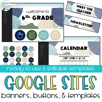Preview of Google Sites Classroom Website | Banners and Icons Templates