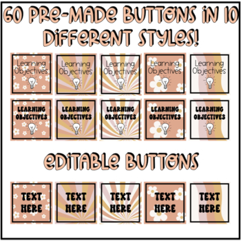 Google Sites: Classroom Website Templates -Editable buttons