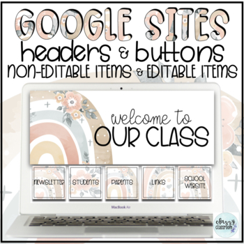 Google Sites: Classroom Website Templates -Editable buttons