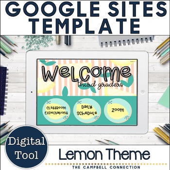 Preview of Google Sites Template | Classroom Website | Lemon Theme