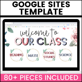 Preview of Google Sites Floral Theme Template