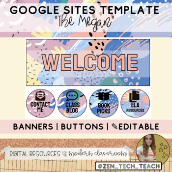 Preview of Google Sites accents (banners & buttons) - The Megan (✎Editable)