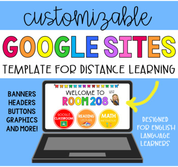 Preview of GOOGLE SITES Template for Distance Learning (English + Spanish)