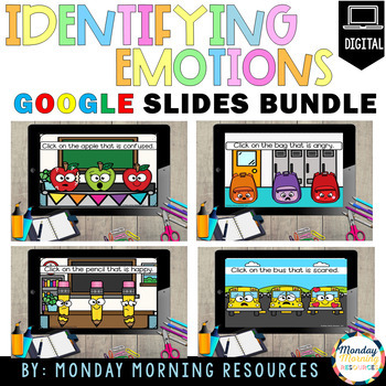 Preview of Identifying Emotions Back to School Google Slides BUNDLE - Distance Learning