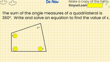 Preview of Google Slide: Mini-Lesson Presentation- Day 1 Solving Simple Equations