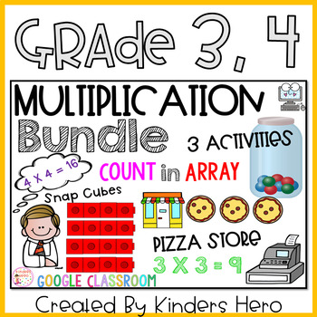 Preview of Multiplication Bundle Count in Array Cubes Pizza Store for Google Slides