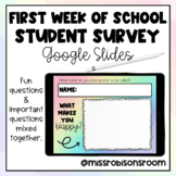 Back to School Student Survey-Interest Survey-First Week o