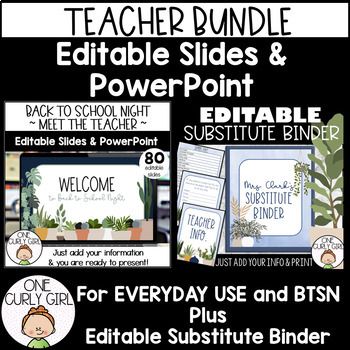 Preview of Google Slide Template and Substitute Binder BUNDLE