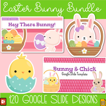 Preview of Daily GOOGLE SLIDES Templates | Easter Bunny Design Bundle | Editable