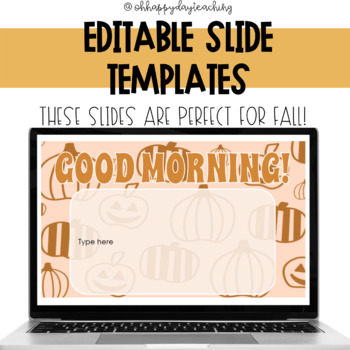 Preview of Halloween Themed Google Slide Templates | Boho Editable Slides for October