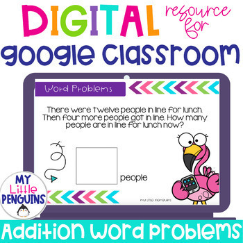 Preview of Google Slides: 1-Step Addition Word Problems within 20 | Distance Learning |