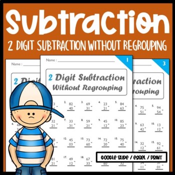 Google Slides: 2 Digit Subtraction Without Regrouping Math Fact Fluency ...