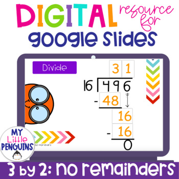 Preview of Google Slides: 3 x 2 Digit Long Division NO Remainders | Distance Learning |