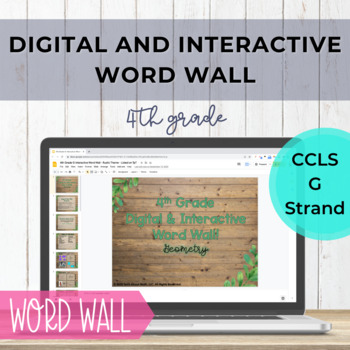 Preview of Google Slides Word Wall 4th Grade Geometry - Digital & Interactive