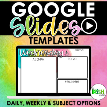Google Slides Agenda Templates Daily Weekly Subjects Distance Learning