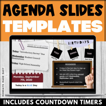 Preview of Google Slides Agenda Templates - Editable Daily Agenda Google Slides with Timers
