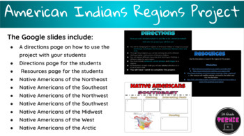 Preview of Google Slides - American Indians (Indigenous People) Regions Project  