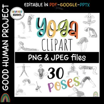 Preview of Google Slides Animal Yoga Poses | Clip Art | 25 Images
