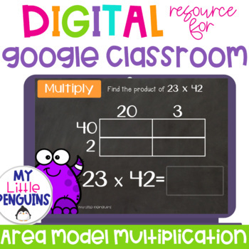 Preview of Google Slides: Area Model Multiplication 2 x 2 Digits | Distance Learning |
