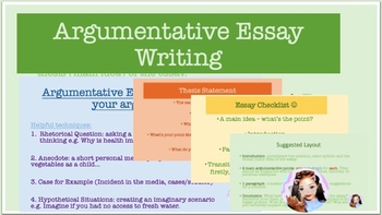 Preview of Google Slides: Argumentative Essay Writing Techniques