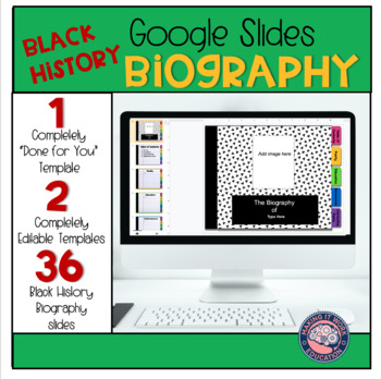 Preview of Google Slides Biography Templates | Black History Biographies