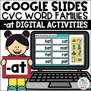 Preview of Google Slides™ CVC Word Families -at  Digital Activities