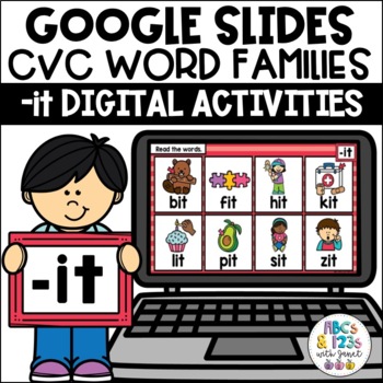Preview of Google Slides™ CVC Word Families -it Digital Activities