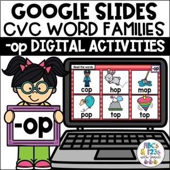 Preview of Google Slides™ CVC Word Families -op Digital Activities