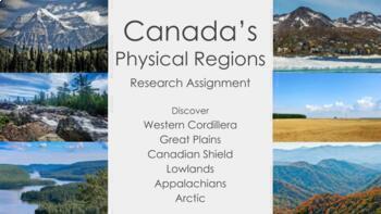 Preview of Google Slides - Canada's Physical Regions - Research Assignment