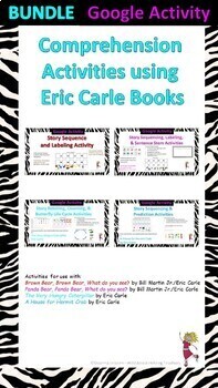Preview of Google Slides - Comprehension Activities using Eric Carle Books