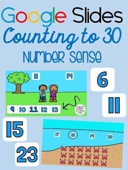 Preview of Google Slides: Counting to 30 - Number Sense