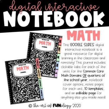 Preview of Google Slides Digital Math Interactive Notebook Template | DL