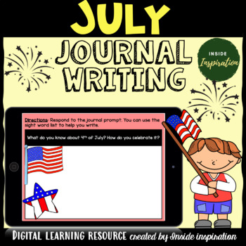 Preview of Google Slides Digital Monthly Journal Writing Prompts-July