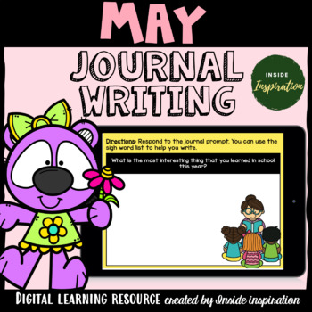 Preview of Google Slides Digital Monthly Journal Writing Prompts-May