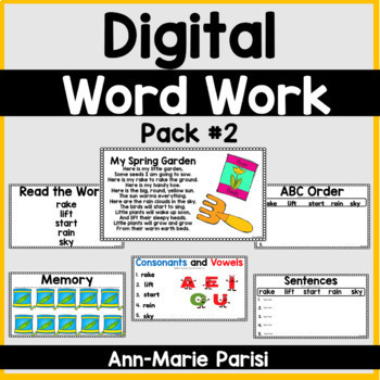Preview of Google Slides Digital WORD WORK Pack 2 (February to June)
