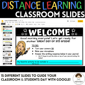 Preview of Google Slides Distance Learning Classroom Template