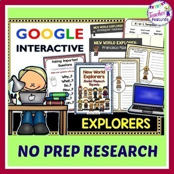 Preview of Google Slides EXPLORERS BIOGRAPHY Research Report Writing Graphic Organizers