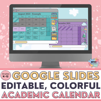 Preview of Google Slides Editable Academic Lesson Plan Calendar - editable